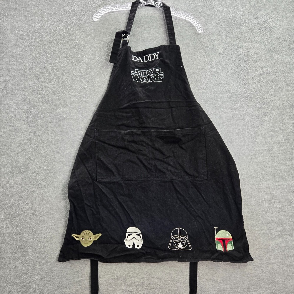 Star Wars Men Apron One‎ Size Black Darth Vader Yoda Storm Trooper Daddy Logo